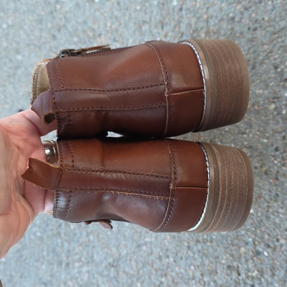 Earth Nadya Round Toe Ruched Leather Casual Booties Size 9 - Picture 7 of 10